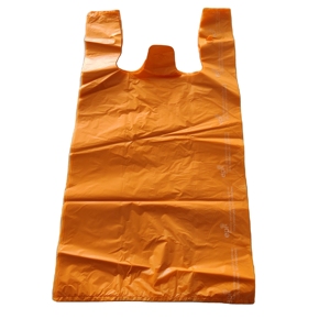 ถุงช้อปปิ้งพลาสติกแบบเสื้อยืด พิมพ์กราเวียร์ รีไซเคิลได้ - Product Image 1