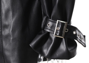 <span class=keywords><strong>Giacca</strong></span> Blazer da <span class=keywords><strong>Donna</strong></span> in <span class=keywords><strong>Ecopelle</strong></span> PU con Patchwork Colorato, Stile Motociclistico e Streetwear, Moda Autunno Inverno - Product Image 6