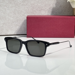 Lunettes de soleil polarisées carrées vintage de créateur, monture en acétate noir premium avec branches métalliques fines, protection UV400, mode masculine - Product Image 3