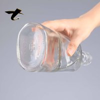 Bouteille à liqueur en verre super flint de haute qualité 700 ml, impression personnalisée pour Tequila, Vodka, Whisky, spiritueux, bouchon en liège, fond épais, vide