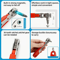 Tournevis à cliquet miniature 1/4'' avant-arrière, 12 embouts en acier au chrome-vanadium, 13 pièces, ensemble métrique pour bricolage