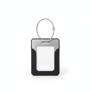 Étiquette de bagage en aluminium gravée au laser avec étui en silicone, boucle en câble d'acier, logo personnalisé, cadeau d'entreprise pour les voyageurs fréquents - Product Image 4