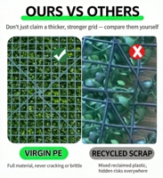 Panel Dinding Bunga Plastik Buatan dengan Latar Belakang Hijau untuk Dekorasi Latar Belakang Fotografi Acara Pesta Pernikahan Ulang Tahun.