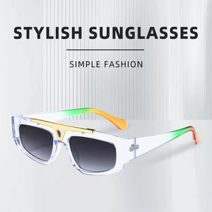 Gafas de Sol Metálicas con Doble Puente y Triángulo Invertido 2025, Montura Estrecha, Diseño Hueco, para Hombre - Product Image 2