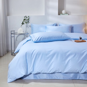 Parure de <span class=keywords><strong>lit</strong></span> hôtelière en tissu uni de qualité supérieure, ensemble quatre pièces en pur coton, housse de couette, literie pour hôtel et maison d'hôtes - Product Image 5