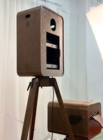 Photomaton de mariage en bois avec support d'imprimante compatible avec DS620/DNP RX1 ; adapté aux iPad et aux appareils photo reflex numériques