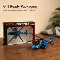 Modèle d'hélicoptère en alliage pour enfants, jouet militaire moulé sous pression avec fonction de recul à inertie, coffret cadeau pour garçons et filles
