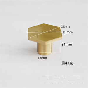 Furniture Handle Hexagonal Brass 33mm 30mm 21mm 15mm Drawer <b>Knob</b> Minimalist Design <b>Copper</b> Material Durable - Product Image 1