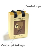 Sacs cadeaux en papier beige personnalisés avec votre propre logo personnel, sac de shopping