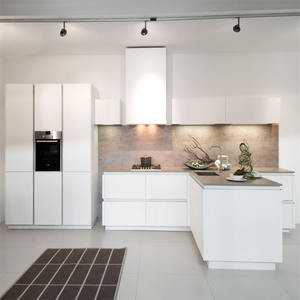 High-end מותאם אישית ריהוט מודרני קטן מלא לבן בצורת מלמין קיר ארונות לכה אקריליק לוח דלת אקריליק - Product Image 3