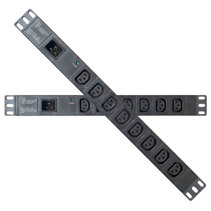 PDU de base pour montage en rack AV1P-STC112LA2 avec prises IEC C13, disjoncteur et indicateur de puissance LED pour armoire de serveur de centre de données - Product Image 1