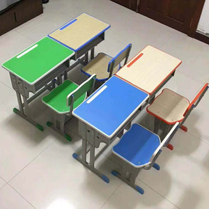 Conjunto de Escritorio y Silla Ajustable de Metal de Diseño Moderno para Estudiantes, con Tablero de Madera, para Escuela Primaria y Secundaria - Product Image 6