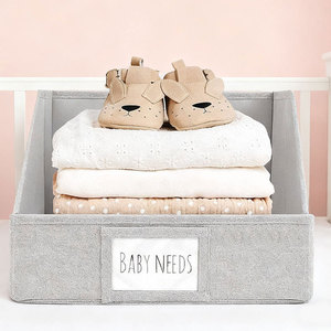 <b>Clothes</b> <b>Storage</b> Box Rectangle Foldable Without Lid Gray 30.6x30.6x25.6cm For Home Dormitory Use - Product Image 2