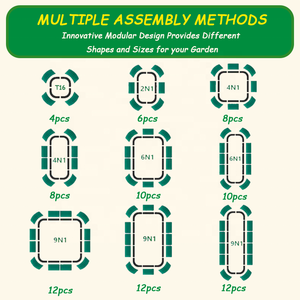 Lit de jardin <span class=keywords><strong>surélevé</strong></span> en métal pour plantes d'extérieur, <span class=keywords><strong>construction</strong></span> en acier galvanisé, kit d'installation facile - Product Image 6