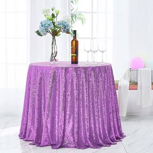 Cubierta de Mesa Redonda de Tela con Lentejuelas Personalizada para Fiestas, Bodas y Banquetes, de Poliéster, para Eventos - Product Image 6
