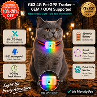 Traceur GPS 4G G63 pour animaux de compagnie, étanche en plastique, pour chiens et chats, suivi en temps réel, OEM ODM