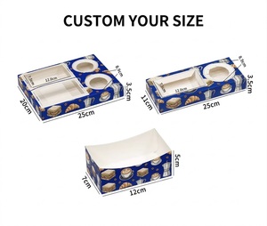 Sandwich Packaging <b>Box</b> with Embedded Thick Egg Toast Packaging Ins Restaurant Coffee Shop Drink Cup Paper Tray - Product Image 5