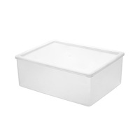 Boîte de rangement en plastique moderne transparente multifonction A4 avec couvercle pour dortoir, bureau, organisateur de fournitures diverses