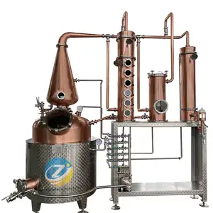 ZJ 100L 300L 500L Preço de Fábrica Álcool Destilador Equipamento Gin Destilaria Coluna Tipo Destilação Para Moonshine