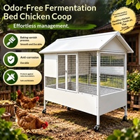 Poulailler extérieur en acier inoxydable anti-évasion, conception multi-niveaux coulissante, abri pour poulets résistant aux intempéries, utilisation domestique et extérieure