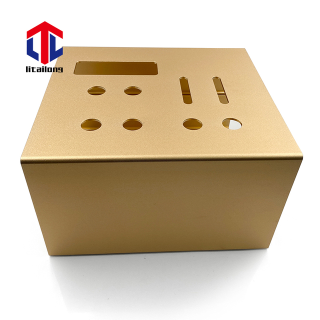 Factory Custom Electronic Outside protection Shell Aluminium Enclosure Diy Audio Amp case Box Gold Anodizing