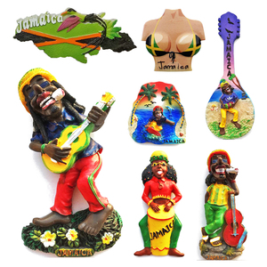 Wholesale Jamaica Souvenir <strong>Gifts</strong> Custom Jamaica Flag Map Slipper Jamaicans Dance <strong>Reggae</strong> Aboriginal Resin Jamaica Fridge Magnet - Product Image 1