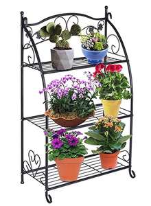Suoernuo Étagère de <span class=keywords><strong>jardin</strong></span> intérieure et extérieure Support de rangement <span class=keywords><strong>Porte</strong></span>-<span class=keywords><strong>pot</strong></span> en métal à 2 niveaux pour <span class=keywords><strong>plantes</strong></span> Escaliers à <span class=keywords><strong>fleurs</strong></span> Support pour pots de <span class=keywords><strong>fleurs</strong></span> - Product Image 2