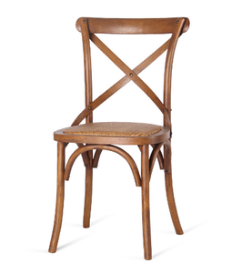 Silla <span class=keywords><strong>de</strong></span> Comedor Apilable <span class=keywords><strong>de</strong></span> <span class=keywords><strong>Madera</strong></span> <span class=keywords><strong>de</strong></span> Abedul Maciza con Diseño Antiguo <span class=keywords><strong>y</strong></span> Respaldo en Cruz para Eventos, Bodas <span class=keywords><strong>y</strong></span> Uso Doméstico - Product Image 2