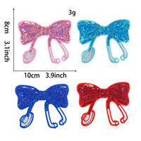 Vente en gros de 10cm d'infirmière stéthoscope thermocollant broderie paillettes nœud Patch pour filles/femmes Denim tissu PVC plastique pour chapeaux bandeaux