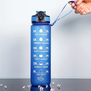 Bouteille d'eau réutilisable <span class=keywords><strong>en</strong></span> plastique anti-fuite de type paille pour gymnase, 1000 ml, <span class=keywords><strong>en</strong></span> PC, pour la rentrée scolaire - Product Image 5