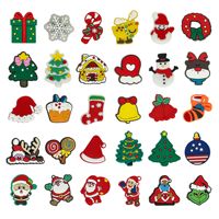 Breloques de chaussures de Noël personnalisées style Père Noël, épingles à chaussures, badges pour sabots, accessoires en gros, cadeau bonhomme de neige d'hiver
