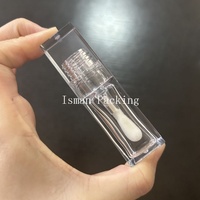ISMAN Offre Spéciale – Tube de brillant à lèvres carré transparent 8ml 10ml avec grand applicateur, emballage transparent pour gloss, bouteille personnalisable avec logo