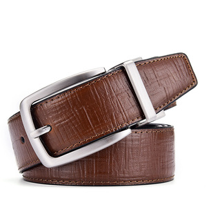 Cintura Reversibile in Vera Pelle alla Moda per Uomo, Classica Nera e Marrone con Fibbia Girevole, Cinture Eleganti per Uomini d'Affari - Product Image 1
