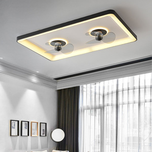 Ventilador de techo led regulable rectangular grande para sala de estar con lámpara minimalista dormitorio decorativo moderno ventiladores de techo de lujo Luz - Product Image 2