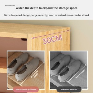 Meuble à chaussures en bambou pour entrée de maison, surélevé, grande capacité, anti-poussière, rangement vertical, simple, ultra-étroit, multifonctionnel, petit format - Product Image 5