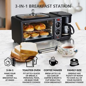 In Stock Electric Multifunction 3-in-1 9L Stainless Steel Household <b>Toaster</b> Oven Breakfast Maker - Product Image 3