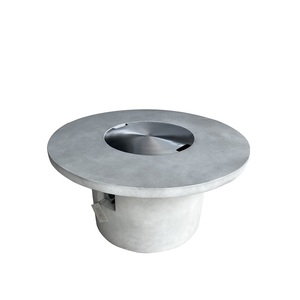 Grande <span class=keywords><strong>table</strong></span> ronde décorative de jardin en 4 pièces, balles en béton, foyer au gaz, <span class=keywords><strong>table</strong></span> d'<span class=keywords><strong>extérieur</strong></span> - Product Image 4