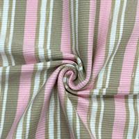 Tissu côtelé extensible 4 directions, respirant, doux et soyeux, poids moyen 240G, couleur nuage, en coton/polyester/spandex, rayé, pour filles