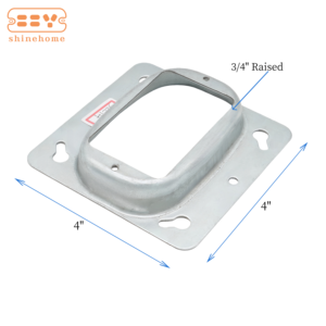 Cubierta de Dispositivo Único de acero cuadrado de 4 pulgadas elevada de 3/4 pulgadas con caja de salida de tipo Volume.52C14 de 5,1 pulgadas cúbicas - Product Image 2