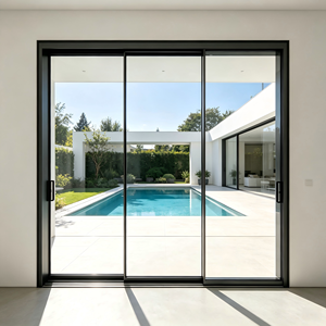 Deioux Wholesale <b>Frameless</b> Sliding Patio Door with Thermal Break Double Glazed Glass for Residential Use OEM ODM Service - Product Image 1