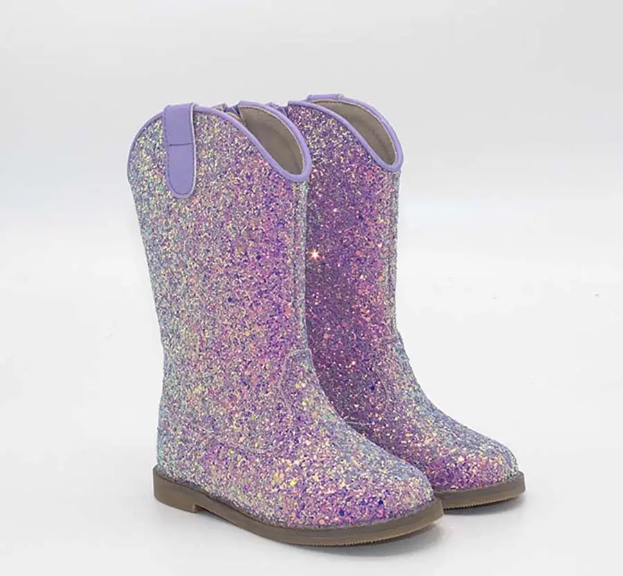 Wholesale 2022 New Arrivals Girls Glitter Boots Fashion Trend Fall and Winter Long Boots for Girls Shiny Knee High Girls Boots