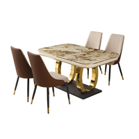 Meubles de luxe en vente, table à manger et ensemble de chaises avec plateau en marbre pour la maison