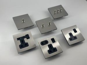 High Quality UK Standard Stainless Steel Panel <strong>Toggle</strong> 1/2/3/4 Gang Switch and Socket Metal <strong>Toggle</strong> Switch for Home and Hotel Use - Product Image 4