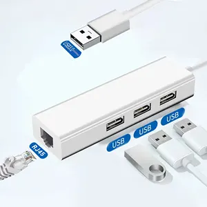 4 in 1 USB 2.0 3.0 tip C RJ45 Hub Ethernet adaptörü Lan RJ45 ağ kartı masaüstü Laptop için dizüstü bilgisayar ve daha fazla cihaz