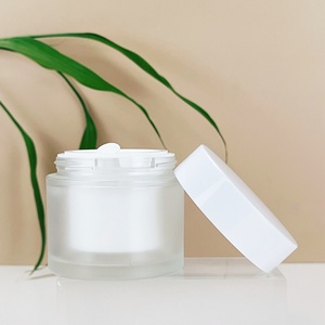 Customized logo Double Wall 50g 80g Replacement Glass Cosmetic Jar 50g <b>Plastic</b> Double Wall Jar Cosmetic - Product Image 5