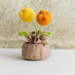 Plante en pot de œillets, crochet fait main, tricot décoratif, bricolage, cadeau de fête, fil fini, fleur artificielle - Product Image 6