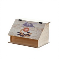 Boîte de rangement pour animaux de compagnie, urne commémorative, boîte en bois pour accessoires pour animaux, couvercle rabattable avec motif brossé personnalisable