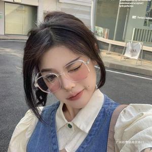 Irregular Mirror <b>Eyeglasses</b> <b>Frames</b> Resin Full Framework Blue Light Protection For Women Winter 2024 - Product Image 3