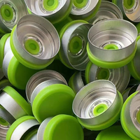 Logo personnalisé 20mm Flip Top Seal Bouchon de flacon en aluminium Jaune Tear-off Design pour injection Emballé dans des cartons