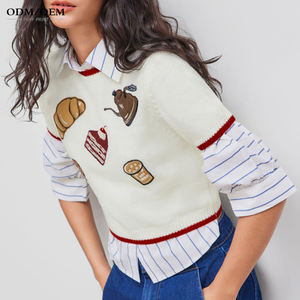 Factory Custom <b>Women</b> Sweater Knit <b>Short</b> <b>Sleeve</b> T-<b>shirt</b> <b>Women's</b> Summer <b>White</b> O- Neck Thin <b>Women</b> Knit Tops - Product Image 2